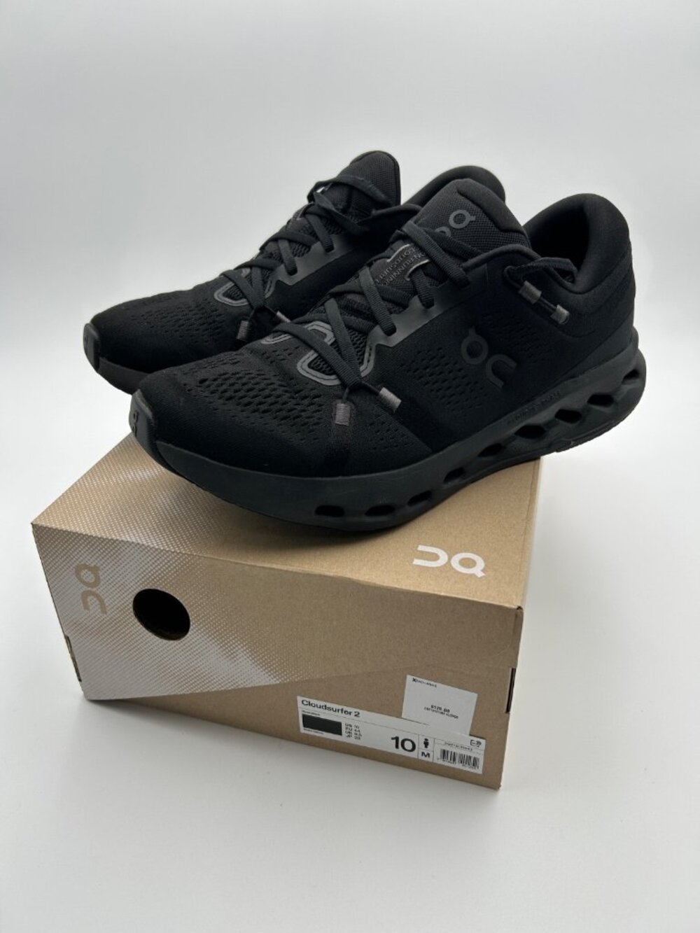ON Cloudsurfer 2 Mens 10 Black Black Running Shoes Athletic Sneakers 3MF10121043